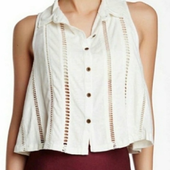 Free People Tops - Free People Dandy Crochet Open Back Crop Top